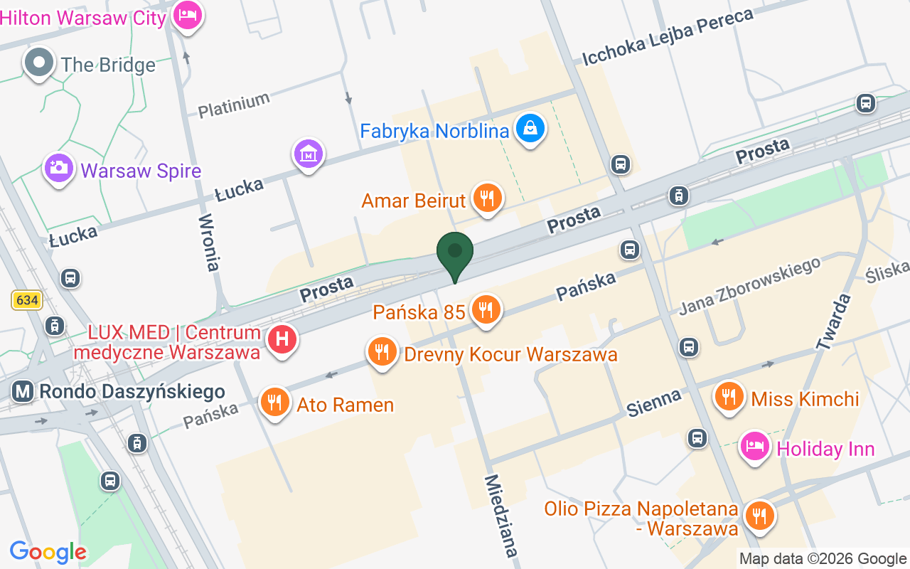 Mapa z lokalizacją Centrum Rehabilitacji „Pomoc" przy ul. Pańskiej 96 w Warszawie